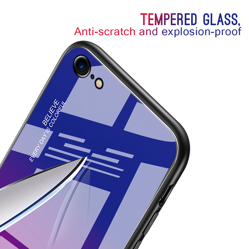 Bakeey-Gradient-Color-Tempered-Glass-Shockproof-Scratch-Resistant-Protective-Case-for-iPhone-SE-2020-1679343-6