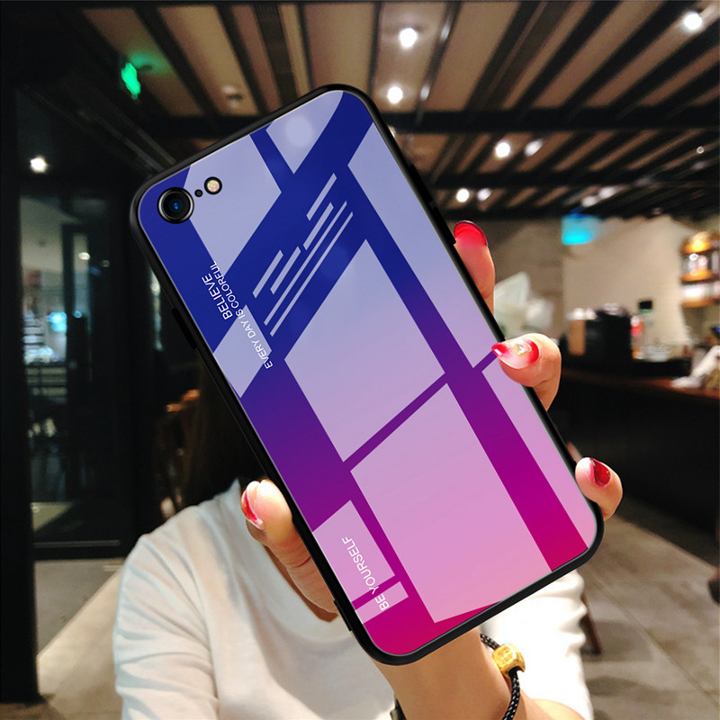 Bakeey-Gradient-Color-Tempered-Glass-Shockproof-Scratch-Resistant-Protective-Case-for-iPhone-SE-2020-1679343-10