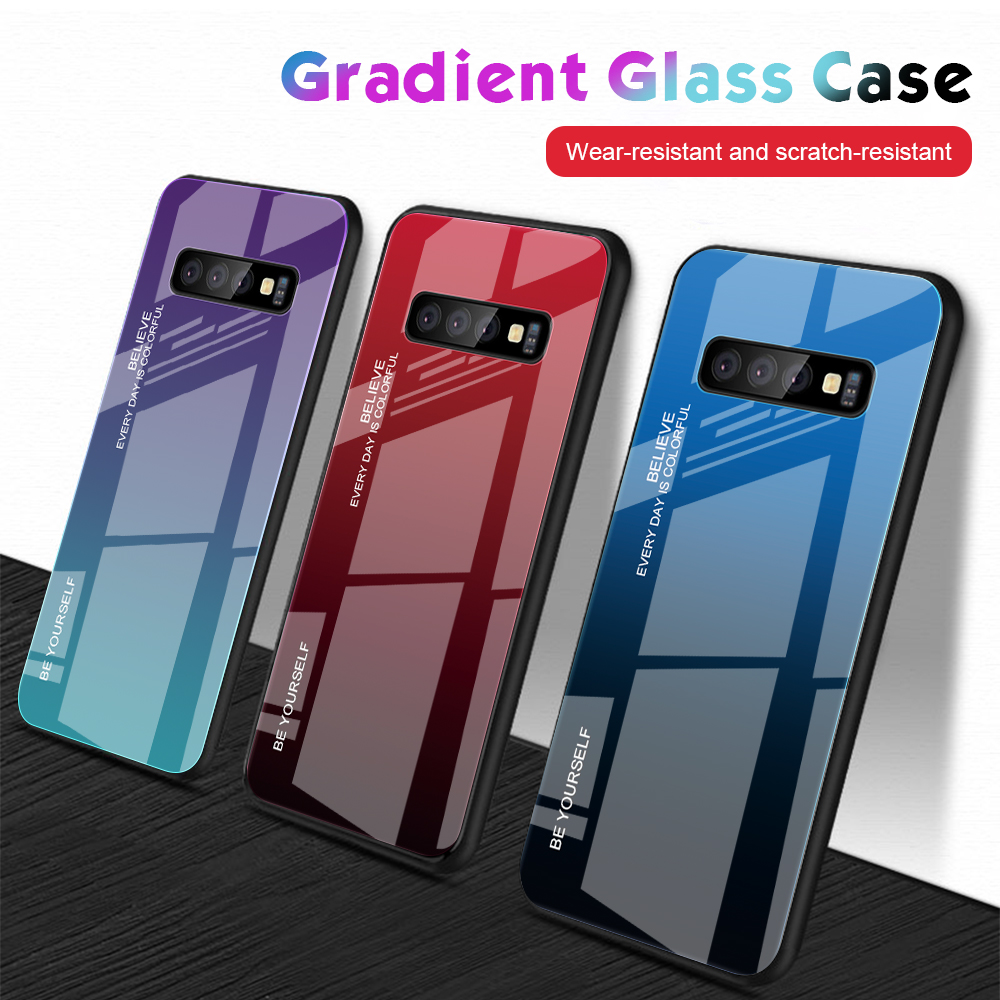 Bakeey-Gradient-Tempered-Glass-Protective-Case-For-Samsung-Galaxy-S10e-S10-S10-Plus-S10-5G-Scratch-R-1432821-1