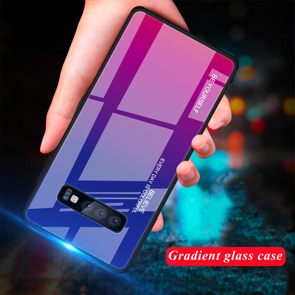 Bakeey-Gradient-Tempered-Glass-Protective-Case-For-Samsung-Galaxy-S10e-S10-S10-Plus-S10-5G-Scratch-R-1432821-2