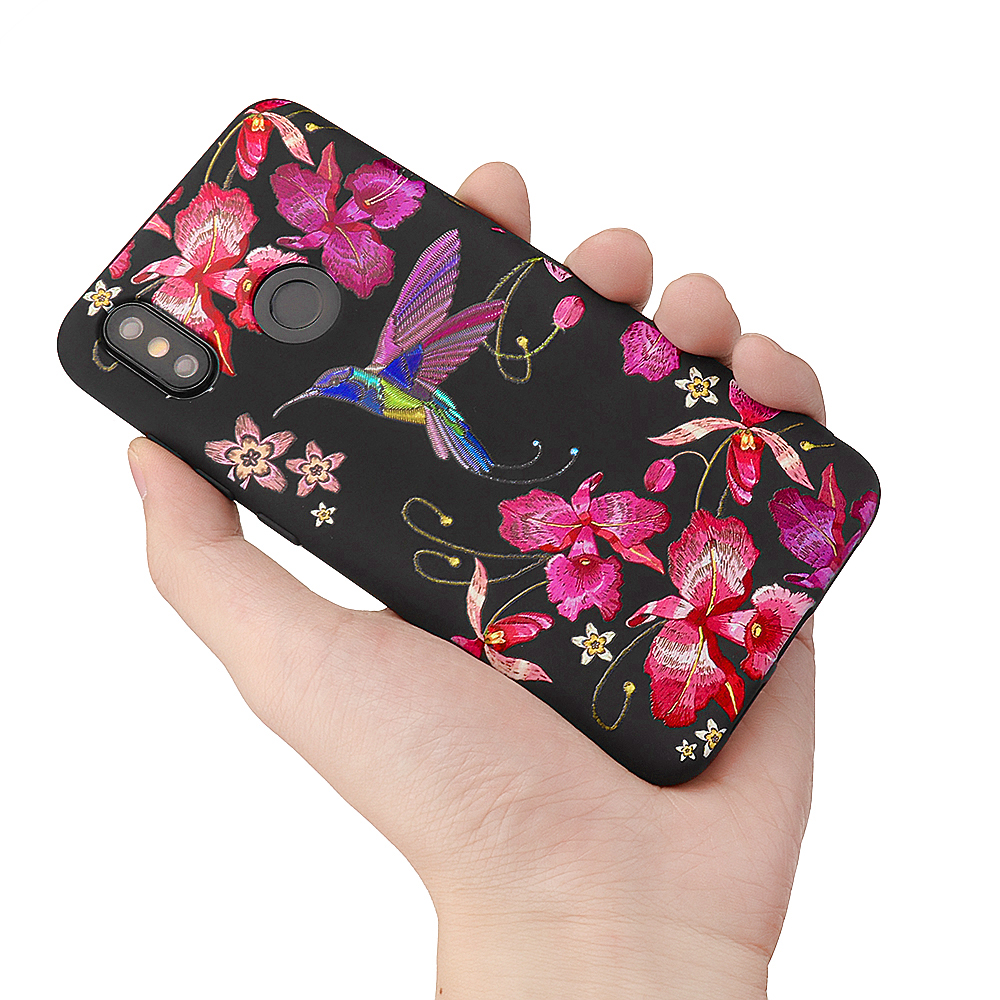 Bakeey-Imitation-Embroidery-Three-Dimensional-Relief-Soft-TPU-Protective-Case-For-Xiaomi-Mi8-Mi-8-1396651-2
