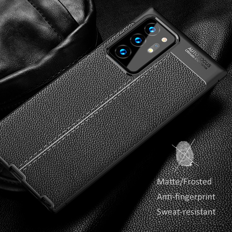 Bakeey-Litchi-Pattern-Shockproof-PU-Leather--TPU-Soft-Protective-Case-for-Samsung-Galaxy-Note-20-Ult-1733182-2
