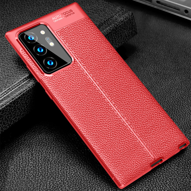 Bakeey-Litchi-Pattern-Shockproof-PU-Leather--TPU-Soft-Protective-Case-for-Samsung-Galaxy-Note-20-Ult-1733182-11