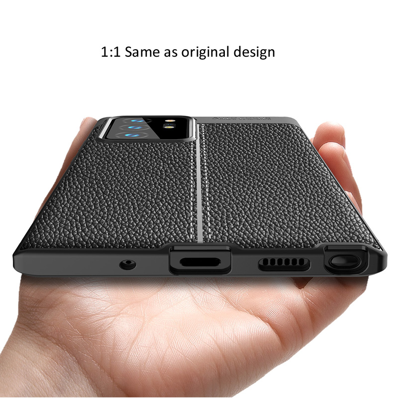 Bakeey-Litchi-Pattern-Shockproof-PU-Leather--TPU-Soft-Protective-Case-for-Samsung-Galaxy-Note-20-Ult-1733182-4