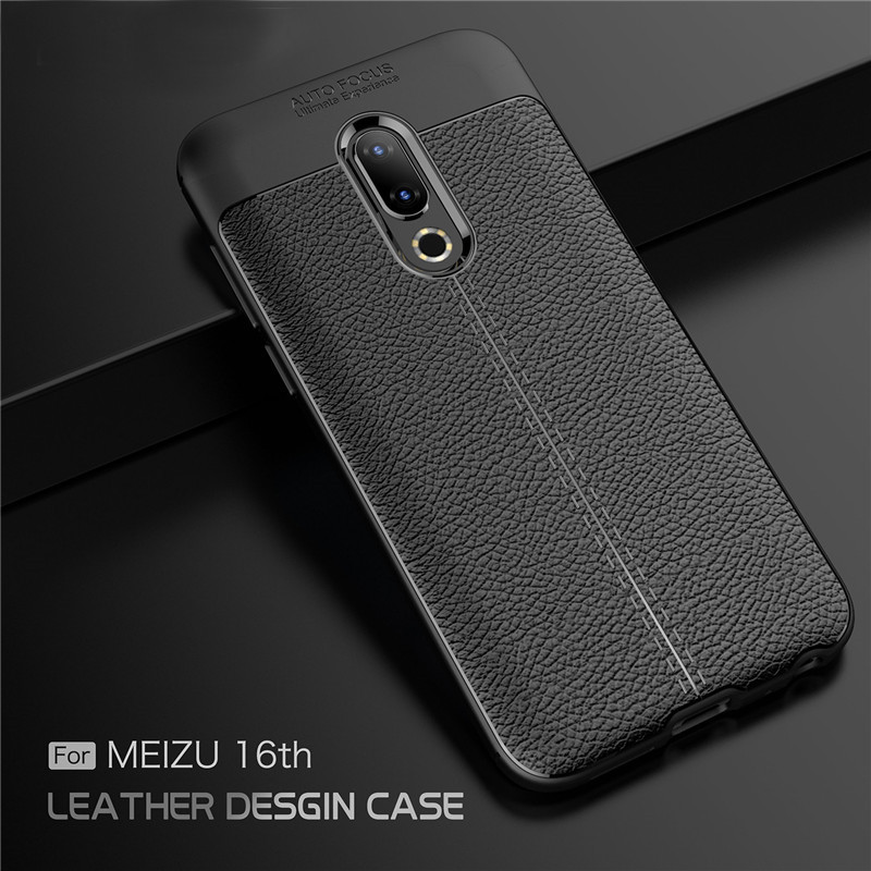Bakeey-Litchi-Soft-Silicone-Anti-fingerprint-Protective-Case-For-Meizu-16--Meizu-16th-1451520-7