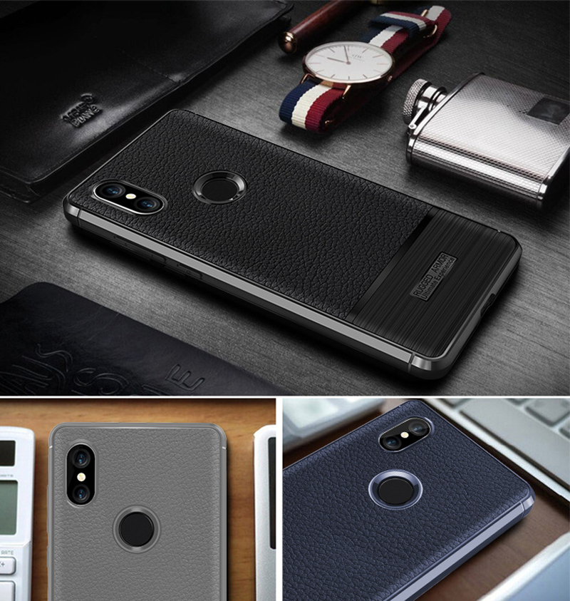 Bakeey-Litchi-Texture-Wire-Drawing-Process-Shockproof-Protective-Case-For-Xiaomi-Mi8-1331132-4