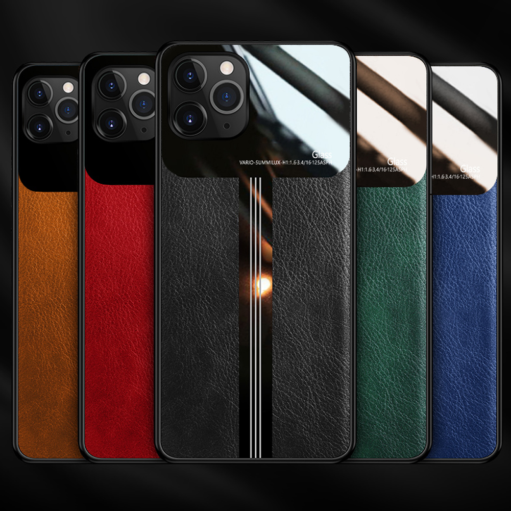 Bakeey-Luxury-Business-PU-Leather-Mirror-Glass-Shockproof-Protective-Case-for-iPhone-11-Pro-58-inch-1630935-8