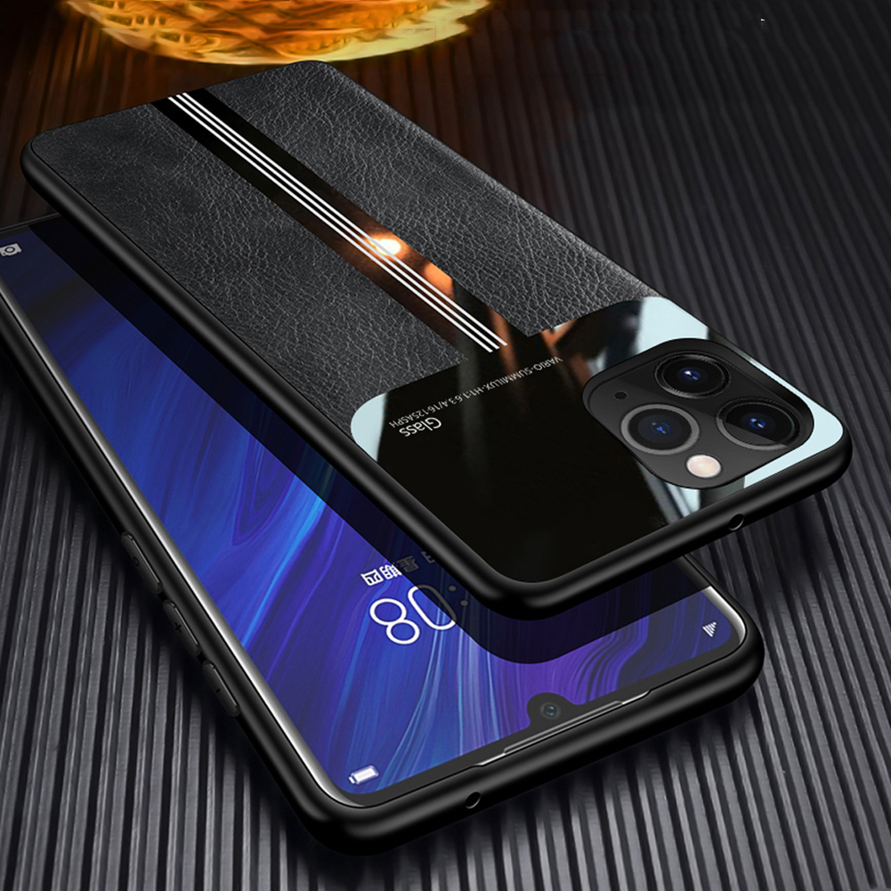 Bakeey-Luxury-Business-PU-Leather-Mirror-Glass-Shockproof-Protective-Case-for-iPhone-11-Pro-58-inch-1630935-9