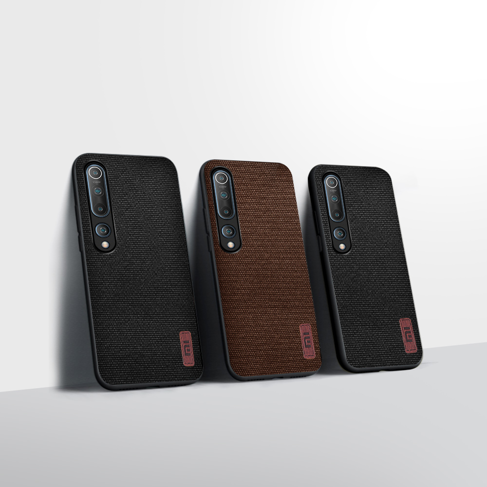 Bakeey-Luxury-Canvas-Fabric-Splice-Soft-Silicone-Edge-Shockproof-Protective-Case-for-Xiaomi-Mi-10--X-1675053-11