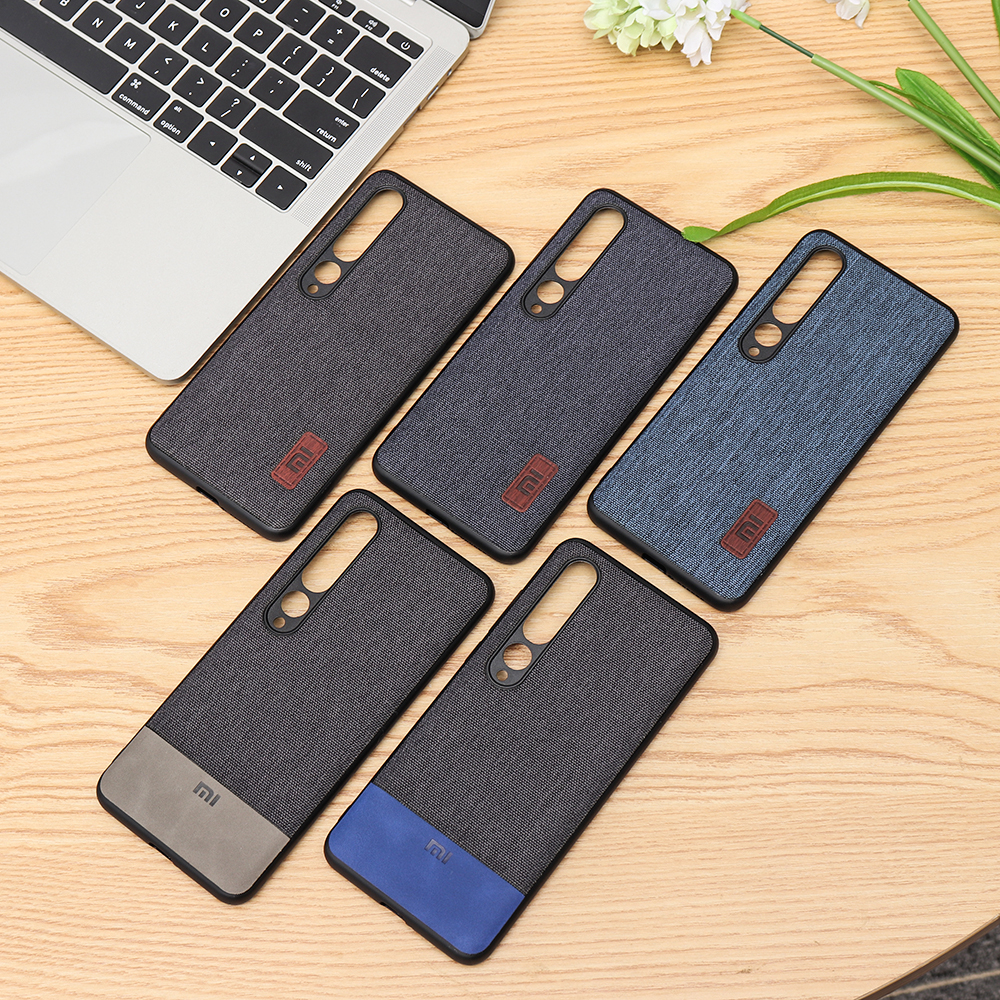 Bakeey-Luxury-Canvas-Fabric-Splice-Soft-Silicone-Edge-Shockproof-Protective-Case-for-Xiaomi-Mi-10--X-1675053-12