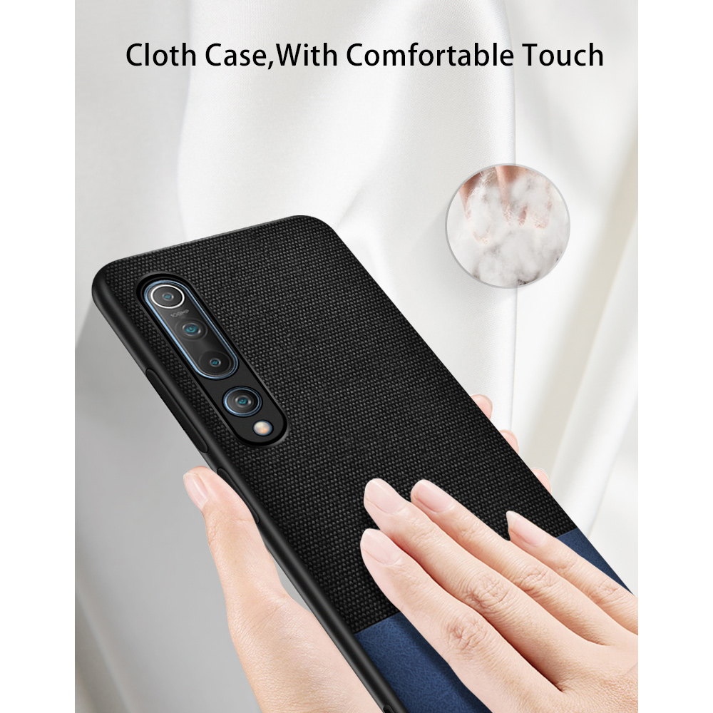 Bakeey-Luxury-Canvas-Fabric-Splice-Soft-Silicone-Edge-Shockproof-Protective-Case-for-Xiaomi-Mi-10--X-1675053-3