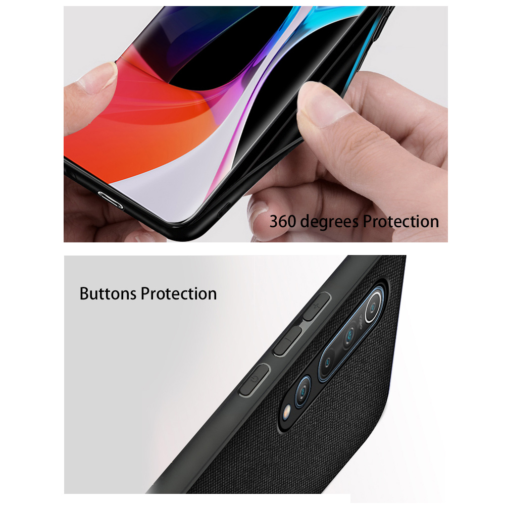 Bakeey-Luxury-Canvas-Fabric-Splice-Soft-Silicone-Edge-Shockproof-Protective-Case-for-Xiaomi-Mi-10--X-1675053-6
