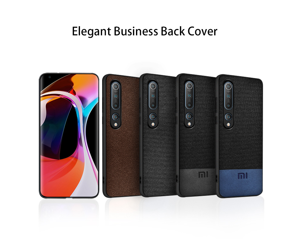 Bakeey-Luxury-Canvas-Fabric-Splice-Soft-Silicone-Edge-Shockproof-Protective-Case-for-Xiaomi-Mi-10--X-1675053-10