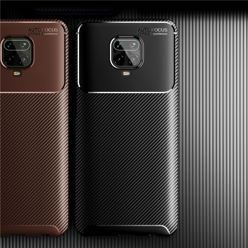 Bakeey-Luxury-Carbon-Fiber-Pattern-Shockproof-Silicone-Protective-Case-for-Xiaomi-Redmi-Note-9S--Red-1667879-11