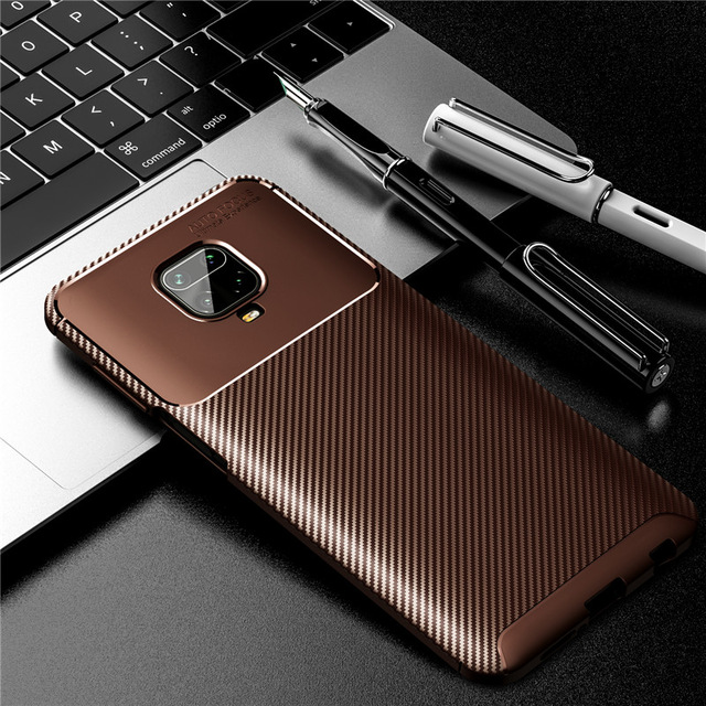 Bakeey-Luxury-Carbon-Fiber-Pattern-Shockproof-Silicone-Protective-Case-for-Xiaomi-Redmi-Note-9S--Red-1667879-12
