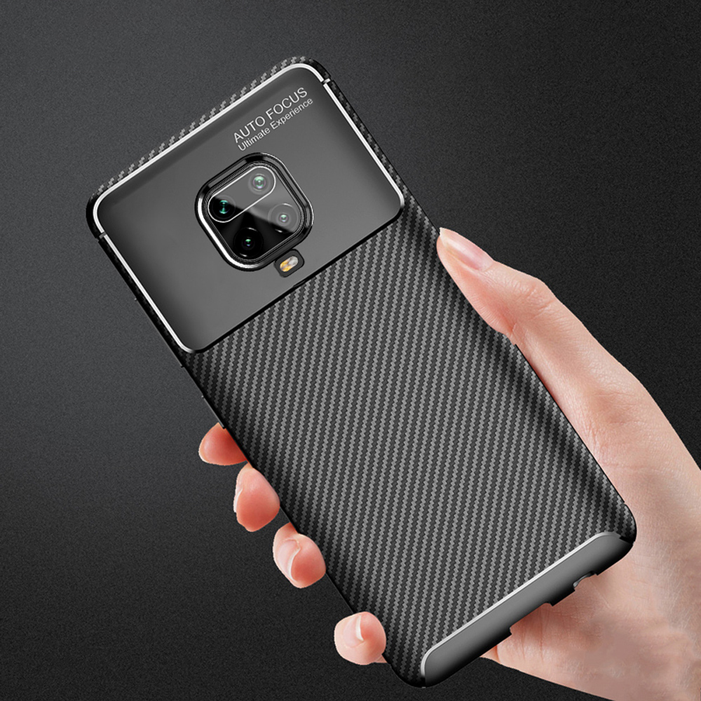 Bakeey-Luxury-Carbon-Fiber-Pattern-Shockproof-Silicone-Protective-Case-for-Xiaomi-Redmi-Note-9S--Red-1667879-4