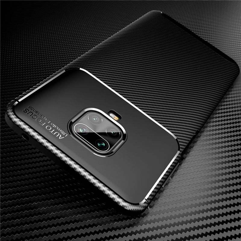 Bakeey-Luxury-Carbon-Fiber-Pattern-Shockproof-Silicone-Protective-Case-for-Xiaomi-Redmi-Note-9S--Red-1667879-6
