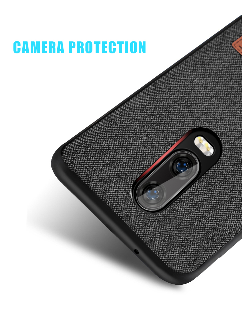 Bakeey-Luxury-Fabric-Splice-Soft-Silicone-Edge-Shockproof-Protective-Case-For-OnePlus-6T-1393434-2