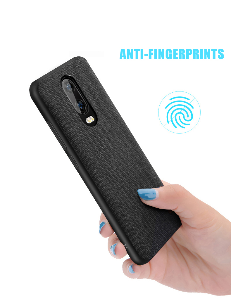 Bakeey-Luxury-Fabric-Splice-Soft-Silicone-Edge-Shockproof-Protective-Case-For-OnePlus-6T-1393434-4