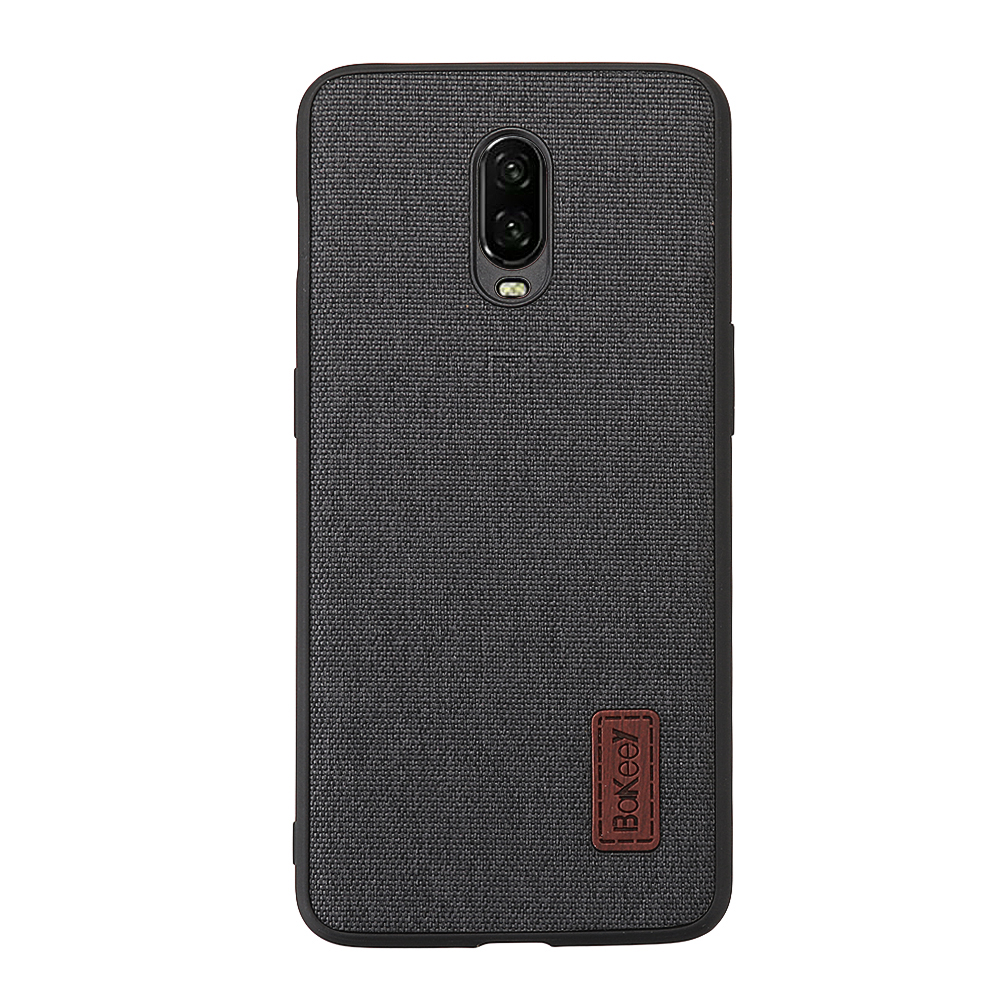 Bakeey-Luxury-Fabric-Splice-Soft-Silicone-Edge-Shockproof-Protective-Case-For-OnePlus-6T-1393434-8