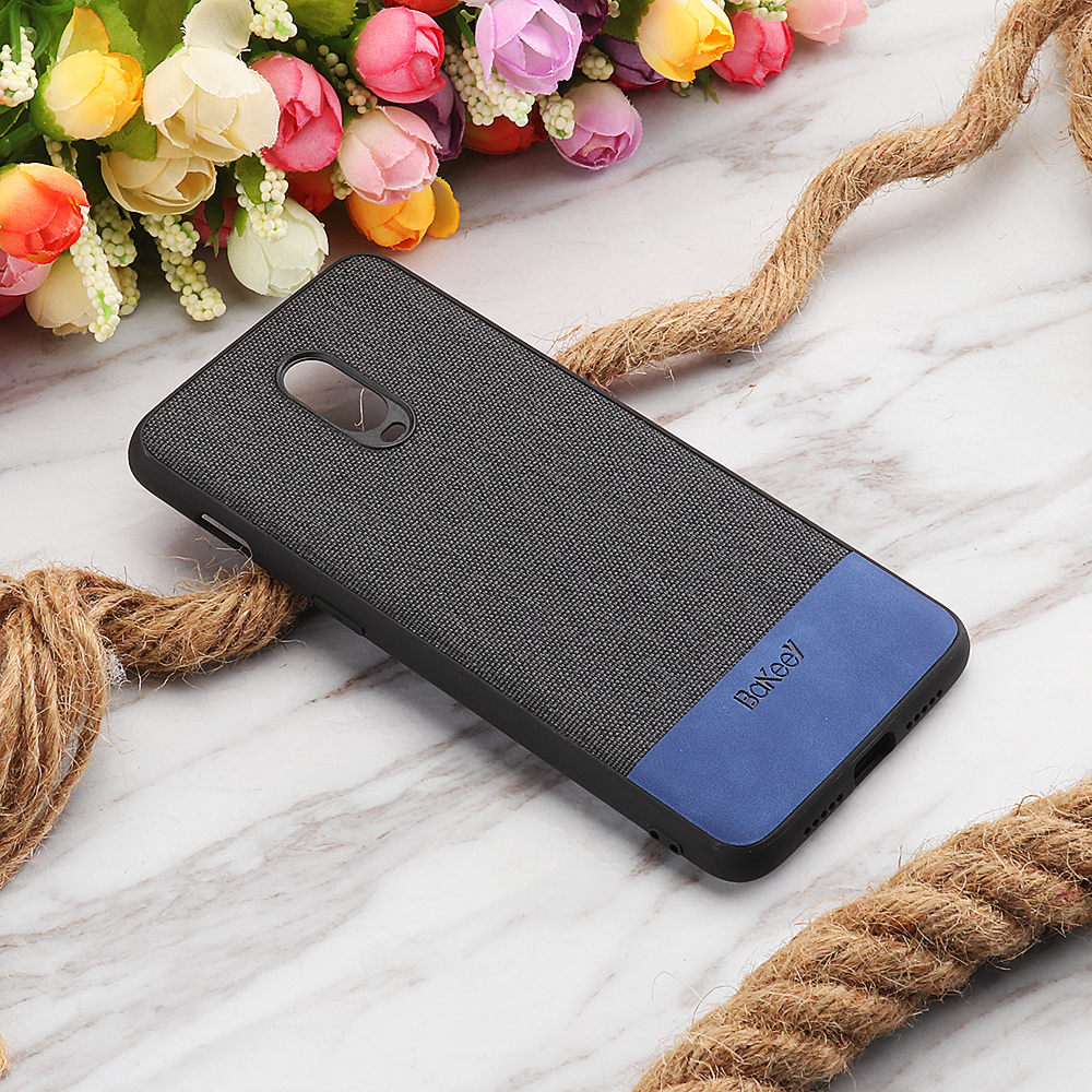 Bakeey-Luxury-Fabric-Splice-Soft-Silicone-Edge-Shockproof-Protective-Case-For-OnePlus-6T-1393434-9