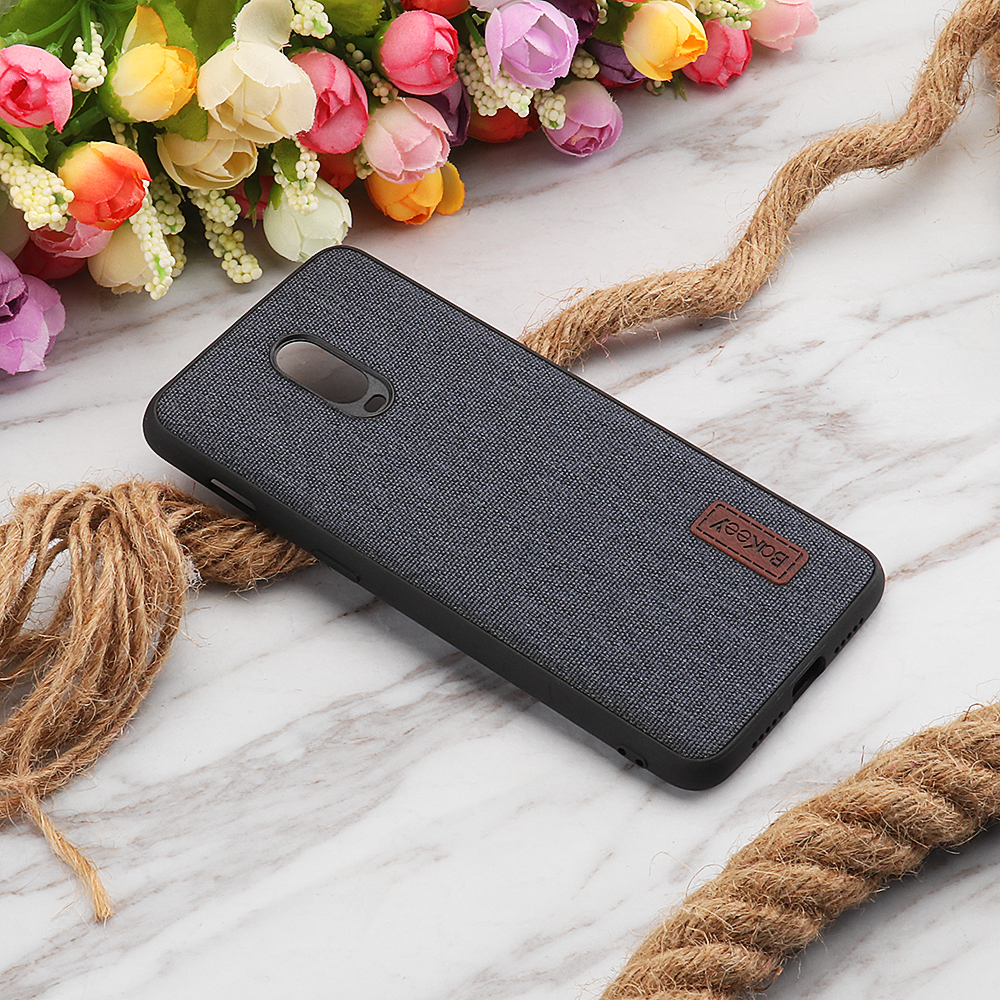 Bakeey-Luxury-Fabric-Splice-Soft-Silicone-Edge-Shockproof-Protective-Case-For-OnePlus-6T-1393434-10