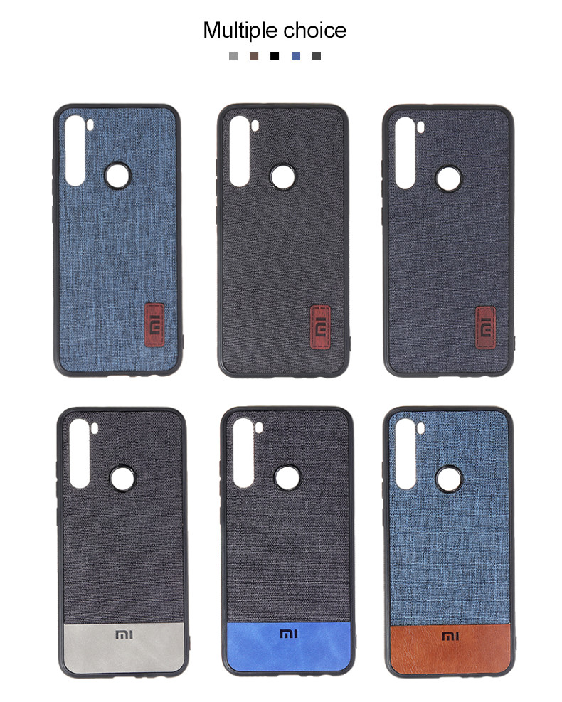 Bakeey-Luxury-Fabric-Splice-Soft-Silicone-Edge-Shockproof-Protective-Case-For-Xiaomi-Redmi-Note-8T-1607253-1