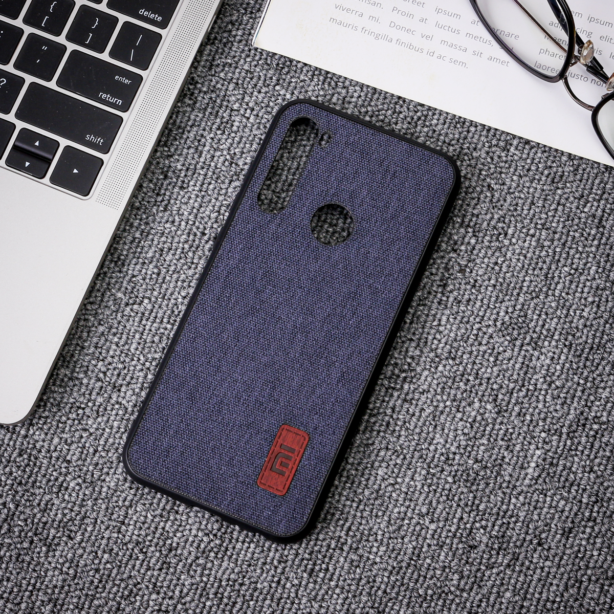 Bakeey-Luxury-Fabric-Splice-Soft-Silicone-Edge-Shockproof-Protective-Case-For-Xiaomi-Redmi-Note-8T-1607253-9