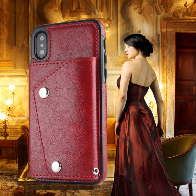 Bakeey-Luxury-Genuine-Leather-Multiple-Cards-Slot-Wallet-Holder-Shockproof-Protective-Case-for-iPhon-1429251-1