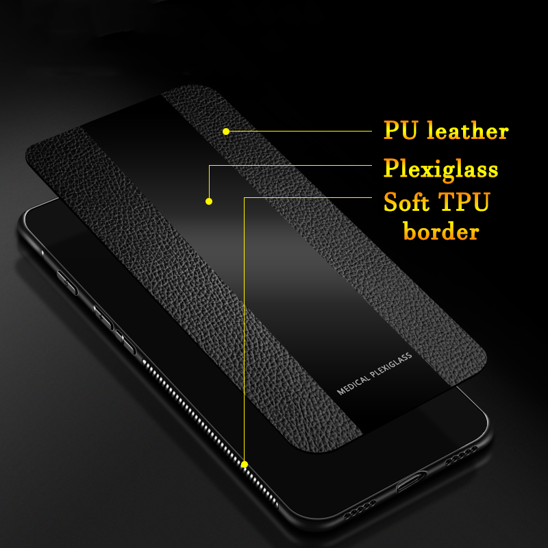 Bakeey-Luxury-Shockproof-Soft-Silicone-PU-Leather-Tempered-Glass-Protective-Case-For-Xiaomi-Mi-8--Mi-1430460-3