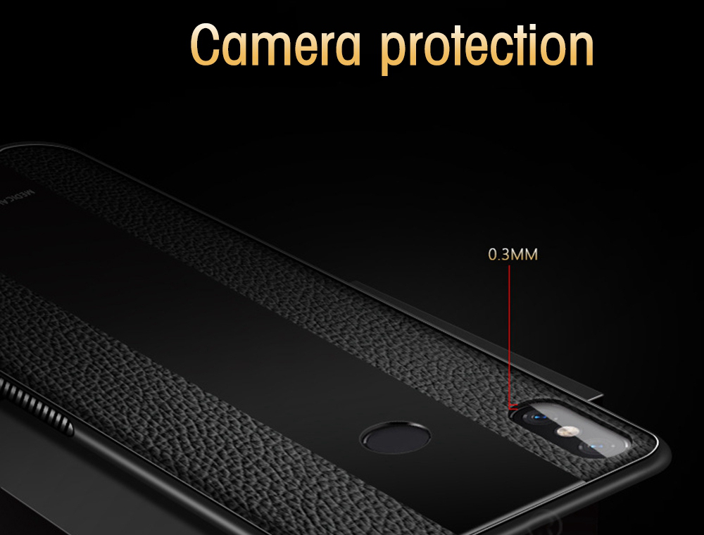 Bakeey-Luxury-Shockproof-Soft-Silicone-PU-Leather-Tempered-Glass-Protective-Case-For-Xiaomi-Mi-8--Mi-1430460-4