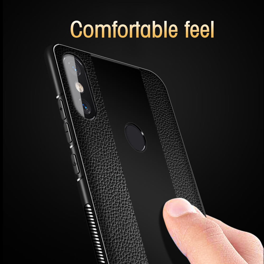 Bakeey-Luxury-Shockproof-Soft-Silicone-PU-Leather-Tempered-Glass-Protective-Case-For-Xiaomi-Mi-8--Mi-1430460-5