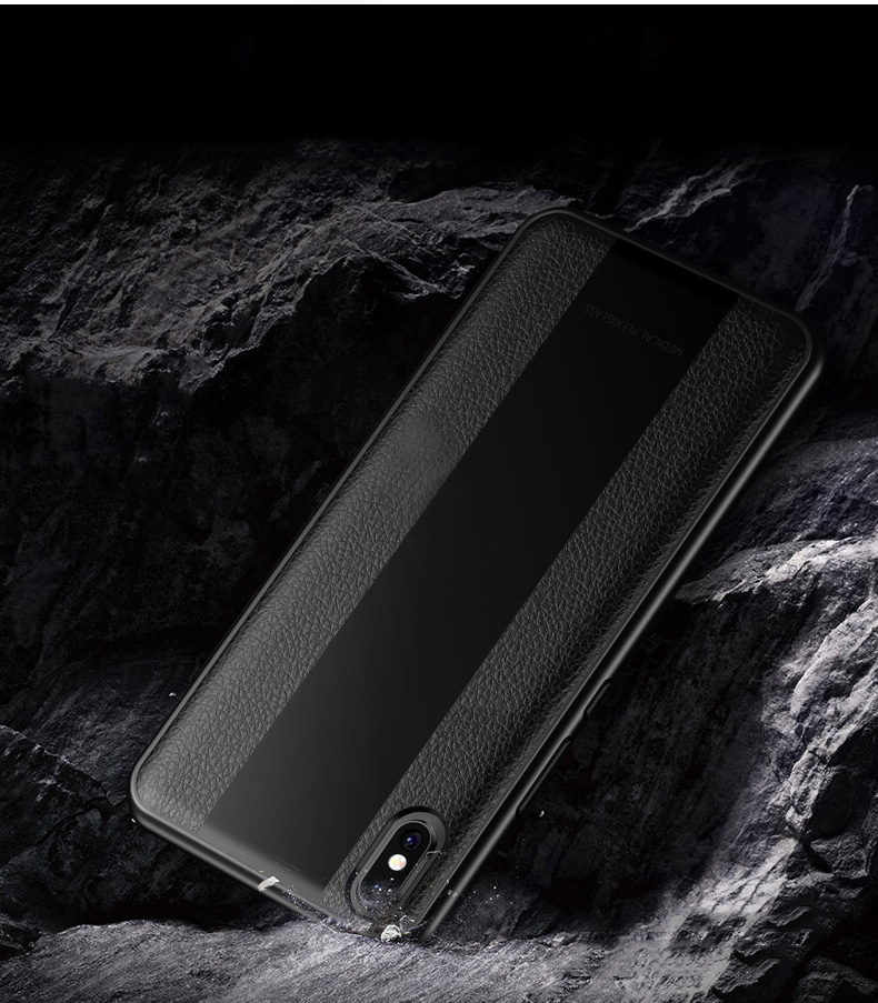Bakeey-Luxury-Shockproof-Soft-Silicone-PU-Leather-Tempered-Glass-Protective-Case-For-Xiaomi-Mi8-Pro--1430927-4