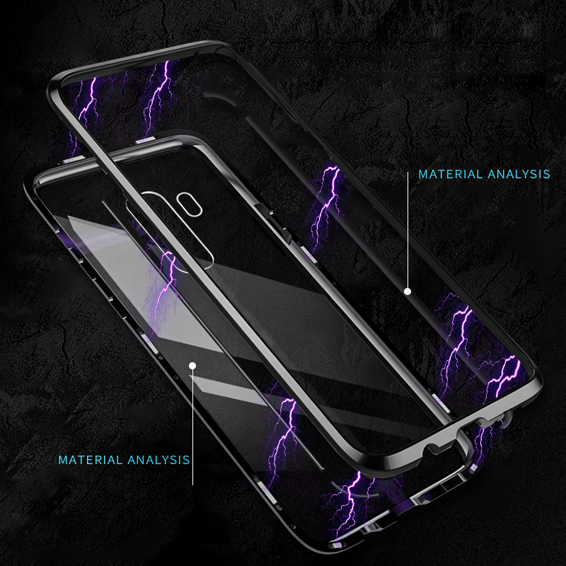 Bakeey-Magnetic-Adsorption-Aluminum-Tempered-Glass-Protective-Case-For-Samsung-Galaxy-M20-2019-1448136-2