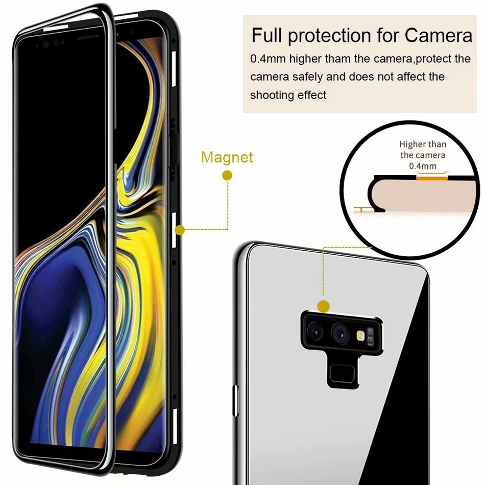 Bakeey-Magnetic-Adsorption-Tempered-Glass-Back-CoverTempered-Glass-Screen-Protector-Protective-Case--1394456-1