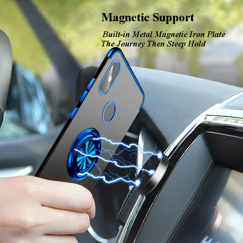 Bakeey-Magnetic-Car-Holder-Ring-Holder-Thin-Color-Plating-Soft-TPU-Protective-Case-For-Xiaomi-Mi-A2--1428822-1