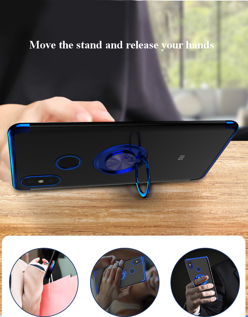 Bakeey-Magnetic-Car-Holder-Ring-Holder-Thin-Color-Plating-Soft-TPU-Protective-Case-For-Xiaomi-Mi-A2--1428822-2