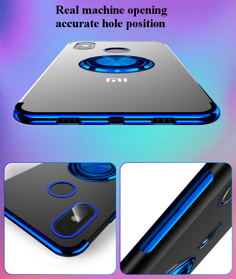 Bakeey-Magnetic-Car-Holder-Ring-Holder-Thin-Color-Plating-Soft-TPU-Protective-Case-For-Xiaomi-Mi-A2--1428822-6
