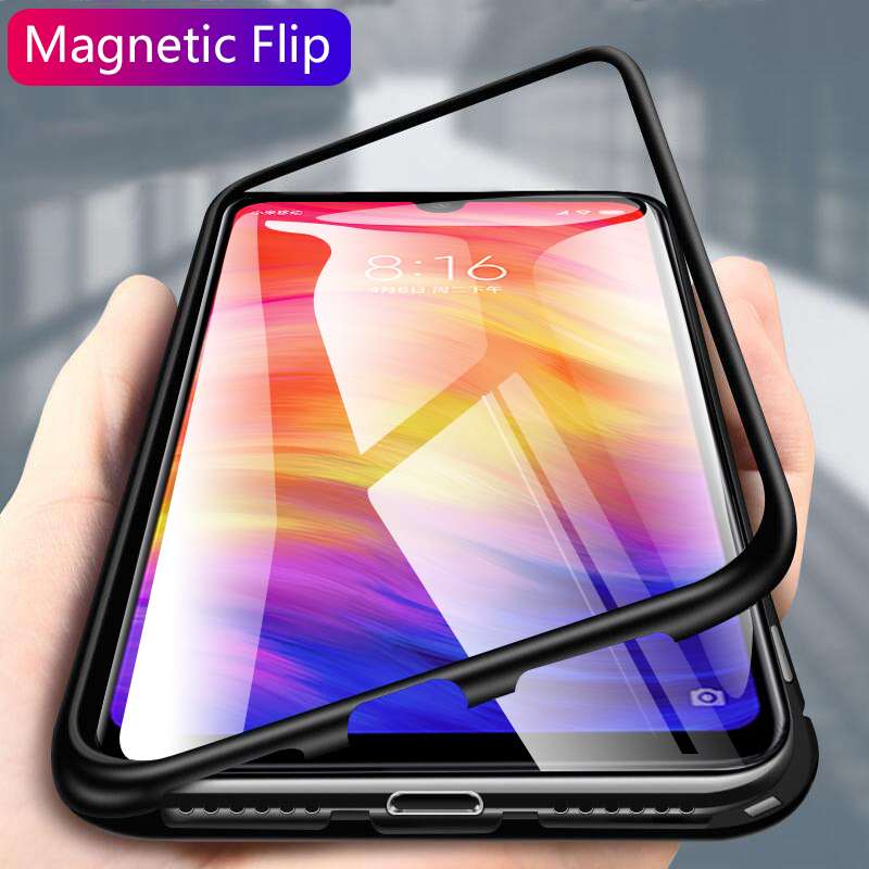 Bakeey-Magnetic-Flip-Metal-Frame-Tempered-Glass-Full-Cover-Protective-Case-for-Xiaomi-Redmi-7--Redmi-1466239-1
