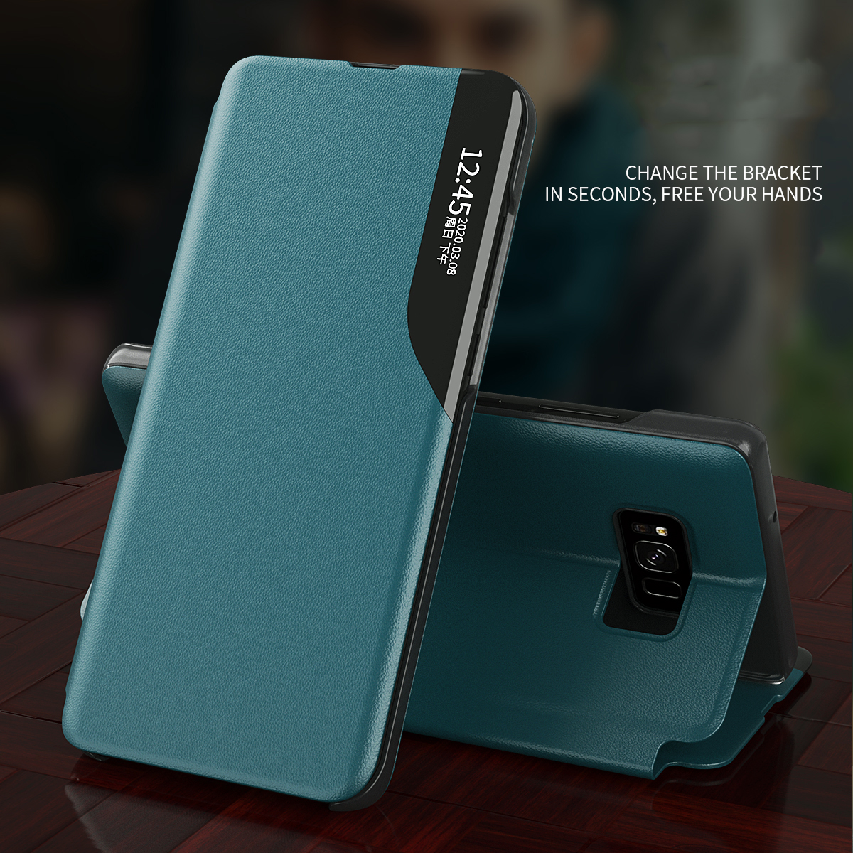 Bakeey-Magnetic-Flip-Smart-Sleep-Window-View-Shockproof-PU-Leather-Full-Cover-Protective-Case-for-Sa-1743288-6
