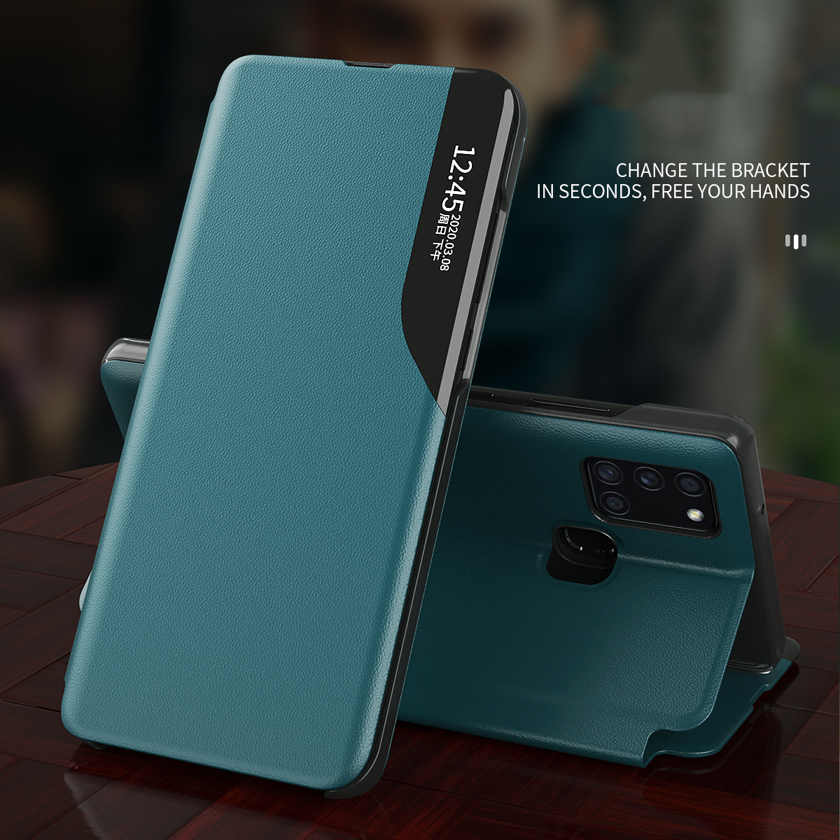 Bakeey-Magnetic-Flip-Smart-Sleep-Window-View-Shockproof-PU-Leather-Full-Cover-Protective-Case-for-Sa-1744990-5