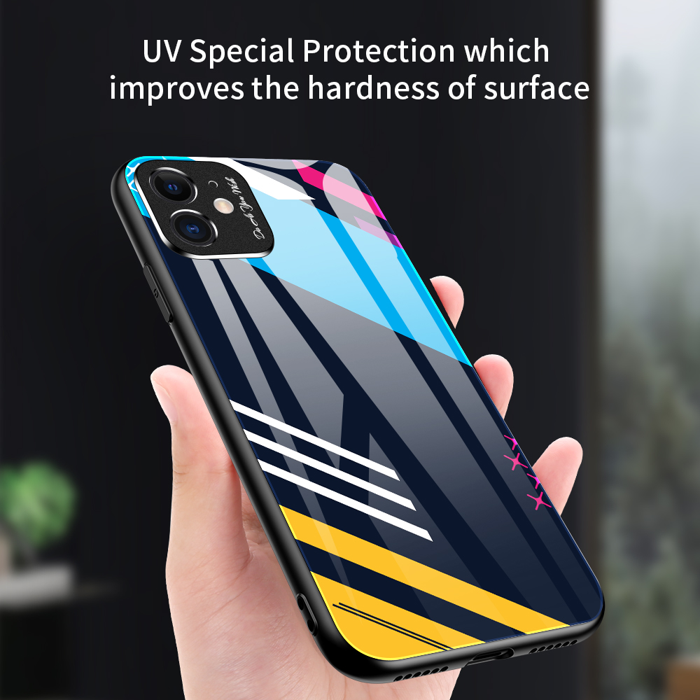 Bakeey-Oil-Painting-Colorful-Glossy-Tempered-Glass-with-3D-Metal-Matte-Lens-Ring-Shockproof-Protecti-1640275-2