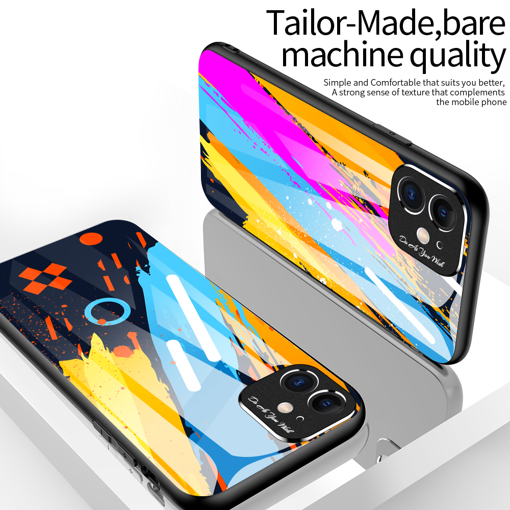 Bakeey-Oil-Painting-Colorful-Glossy-Tempered-Glass-with-3D-Metal-Matte-Lens-Ring-Shockproof-Protecti-1640275-9
