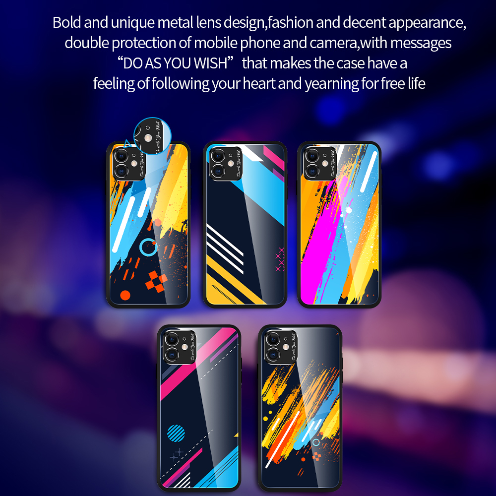 Bakeey-Oil-Painting-Colorful-Glossy-Tempered-Glass-with-3D-Metal-Matte-Lens-Ring-Shockproof-Protecti-1640275-10