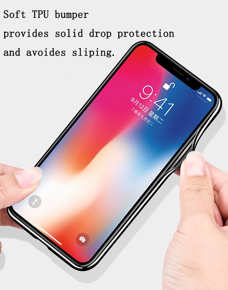Bakeey-Plating-Blue-Ray-Tempered-Glass-Soft-TPU-Edge-Shockproof-Protective-Case-For-iPhone-X-1460715-2