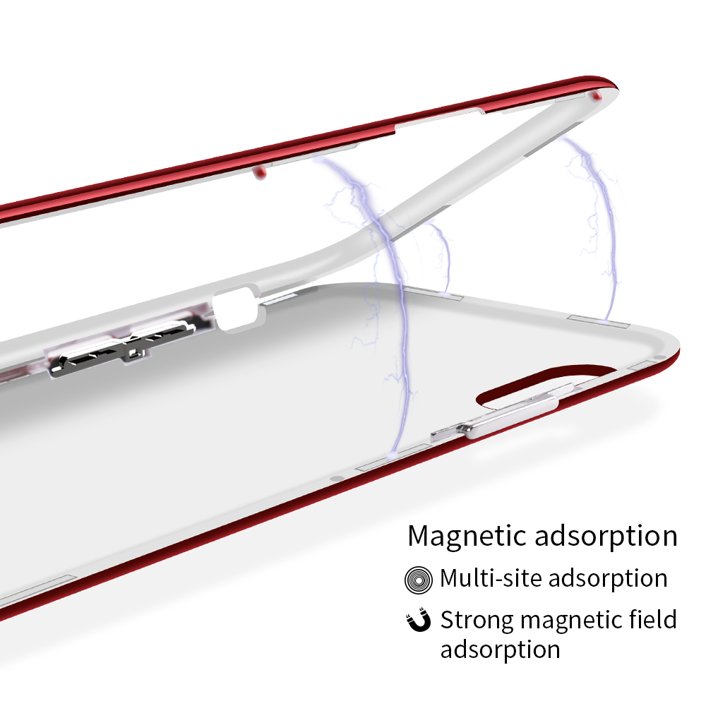 Bakeey-Plating-Magnetic-Adsorption-Full-Body-Protective-Case-with-Tempered-Glass-for-iPhone-X-1316186-3