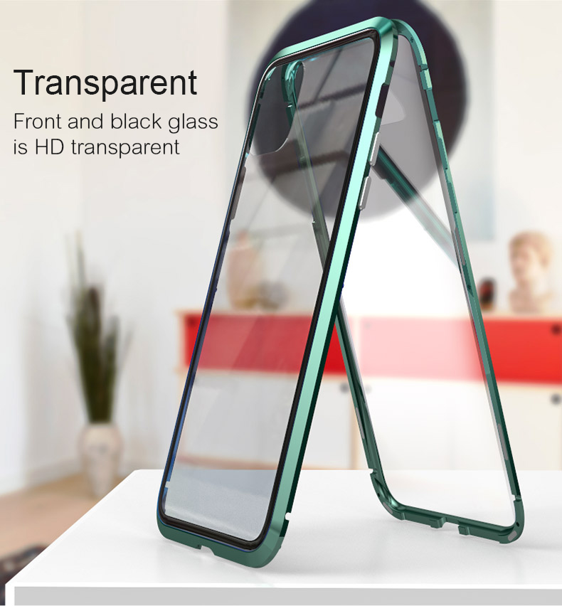 Bakeey-Plating-Magnetic-Adsorption-Metal-Double-sided-Tempered-Glass-Protective-Case-For-iPhone-11-1575138-2