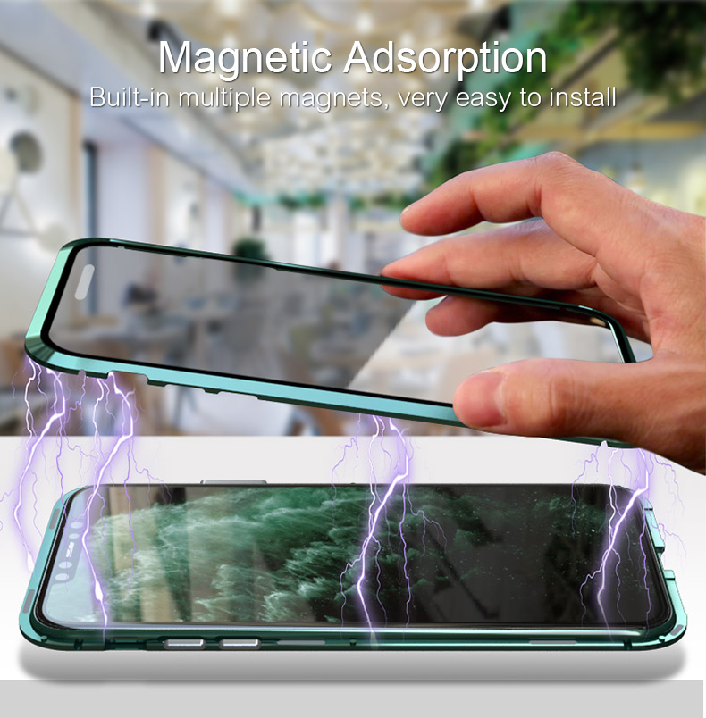 Bakeey-Plating-Magnetic-Adsorption-Metal-Double-sided-Tempered-Glass-Protective-Case-For-iPhone-11-1575138-3