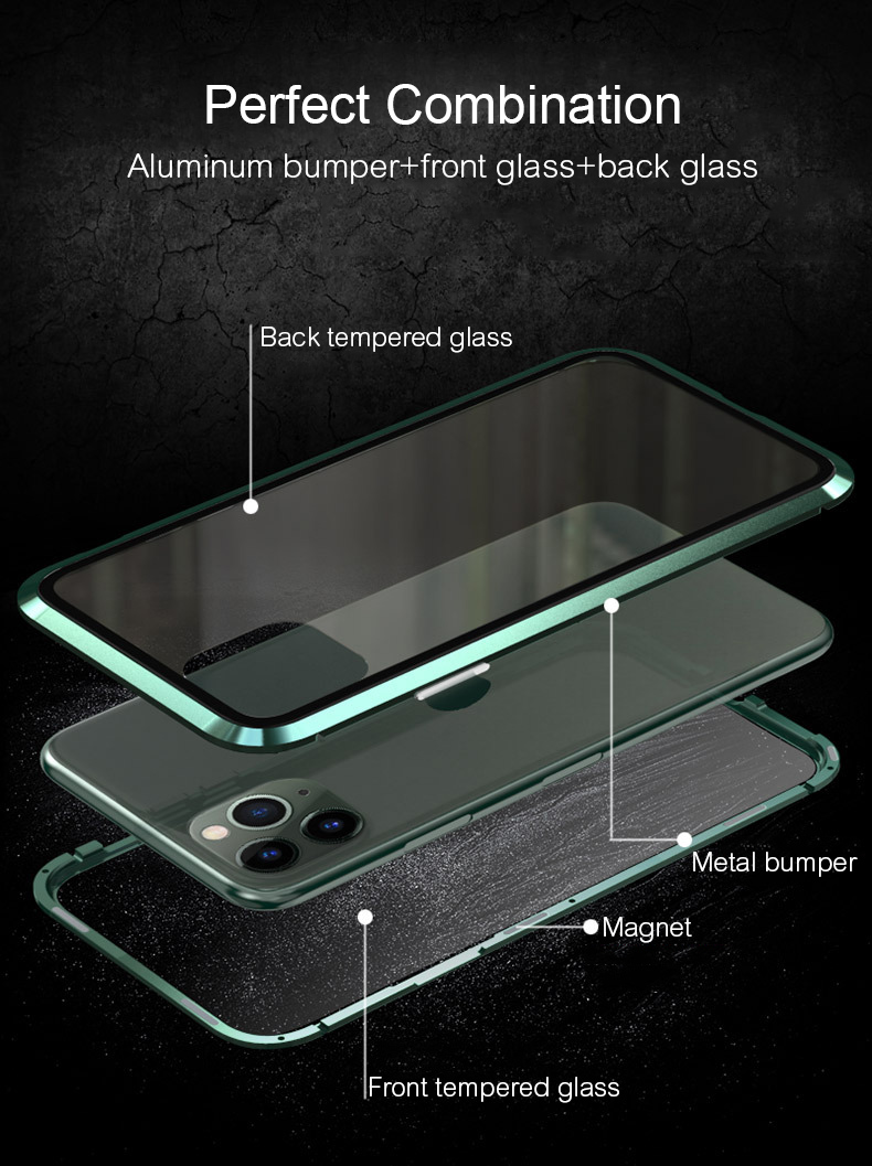 Bakeey-Plating-Magnetic-Adsorption-Metal-Double-sided-Tempered-Glass-Protective-Case-For-iPhone-11-P-1575136-5