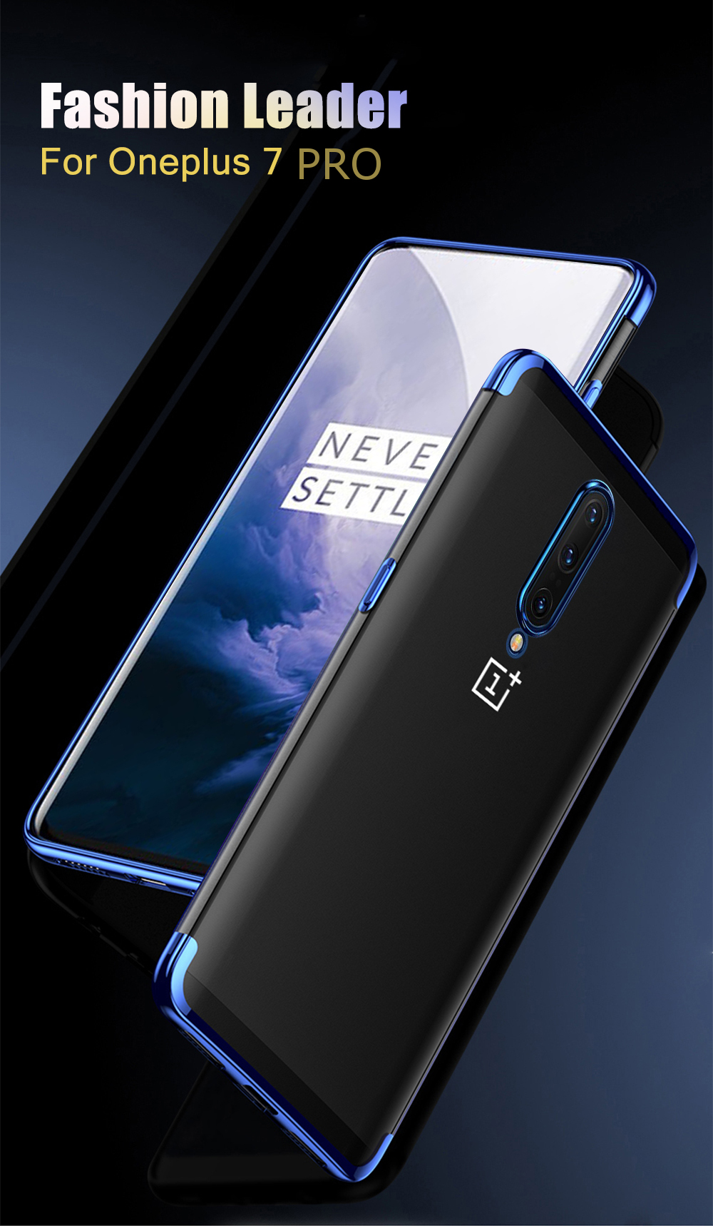 Bakeey-Plating-Transparent-Shockproof-Soft-TPU-Back-Cover-Protective-Case-for-OnePlus-7-PRO-1524275-1
